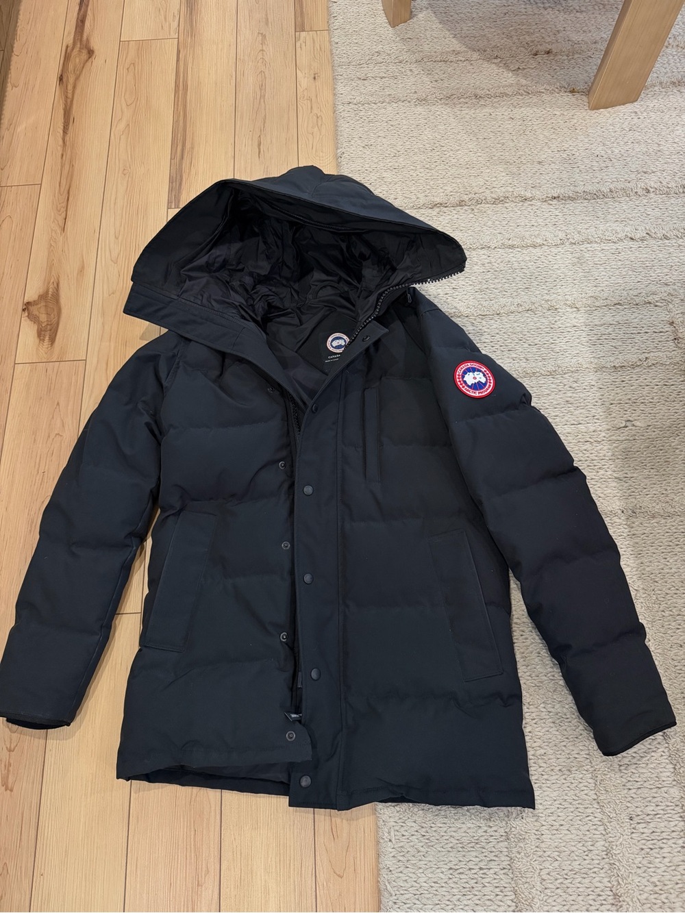 Canada Goose men’s Black Hooded Puffer Coat